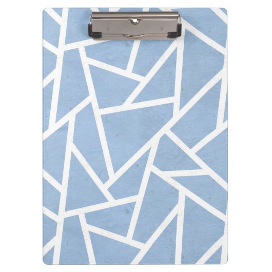 Bleek blauw en wit mozaïekpatroon klembord (Voorkant)