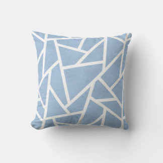 Bleek blauw en wit mozaïekpatroon kussen