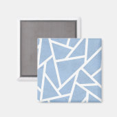 Bleek blauw en wit mozaïekpatroon magneet (Voorkant / Achterkant)