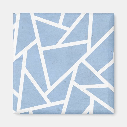Bleek blauw en wit mozaïekpatroon magneet (Voorkant)