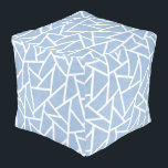 Bleek blauw en wit mozaïekpatroon poef<br><div class="desc">Bleek blauw en wit mozaïekpatroon</div>