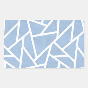 Bleek blauw en wit mozaïekpatroon rechthoekige sticker