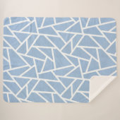 Bleek blauw en wit mozaïekpatroon sherpa deken (Voorkant (horizontaal))