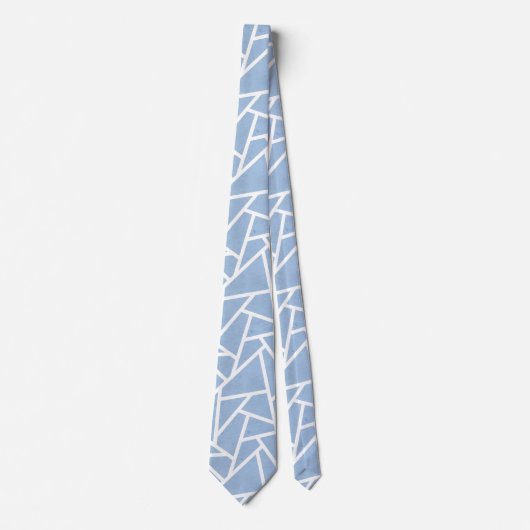 Bleek blauw en wit mozaïekpatroon stropdas (Voorkant)