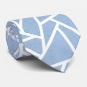 Bleek blauw en wit mozaïekpatroon stropdas (Opgerold)