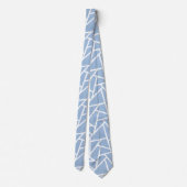 Bleek blauw en wit mozaïekpatroon stropdas (Achterkant)