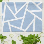 Bleek blauw en wit mozaïekpatroon theedoek (Gevouwen)