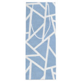 Bleek blauw en wit mozaïekpatroon wijn cadeautas (Achterkant)