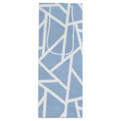 Bleek blauw en wit mozaïekpatroon wijn cadeautas (Voorkant)