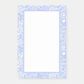 Bleek blauw en wit paisley post-it® notes (Voorkant)