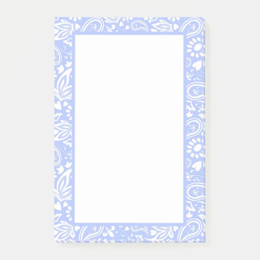 Bleek blauw en wit paisley  post-it® notes (Voorkant)