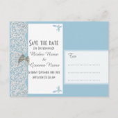 Bleek blauw en wit traditioneel vlak behalve de da aankondigingskaart (Achterkant)