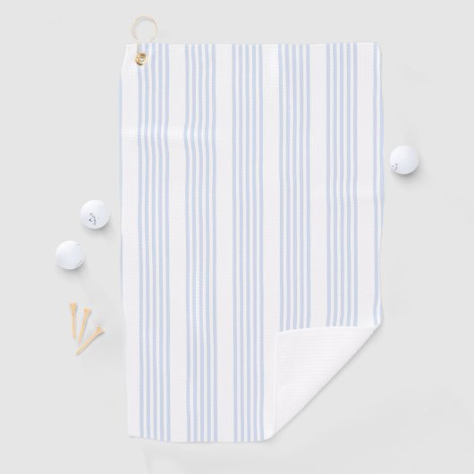 Bleek blauw en wit vijf strepen patroon golfhanddoek (Insitu)