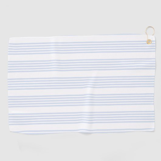 Bleek blauw en wit vijf strepen patroon golfhanddoek (Horizontaal)