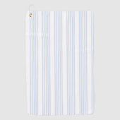 Bleek blauw en wit vijf strepen patroon golfhanddoek (Voorkant)