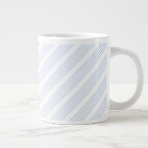 Bleek blauw en wit vijf strepen patroon grote koffiekop