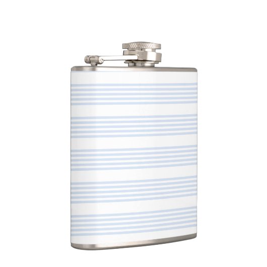 Bleek blauw en wit vijf strepen patroon heupfles (Rechts)