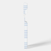 Bleek blauw en wit vijf strepen patroon iPhone hoesje (Linkerkant)