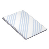 Bleek blauw en wit vijf strepen patroon notitieboek (Rechterzijde)