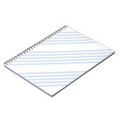 Bleek blauw en wit vijf strepen patroon notitieboek (Linkerzijde)