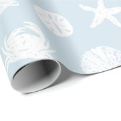 Bleek blauw en wit Zee creaties Cadeaupapier (Rol Hoek)