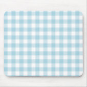 Bleek blauw en witte Gingham Controles Muismat (Voorkant)