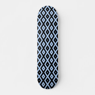Bleek blauw en zwart diamantpatroon persoonlijk skateboard