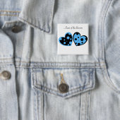 Bleek blauw en zwart hart Button (In situ)