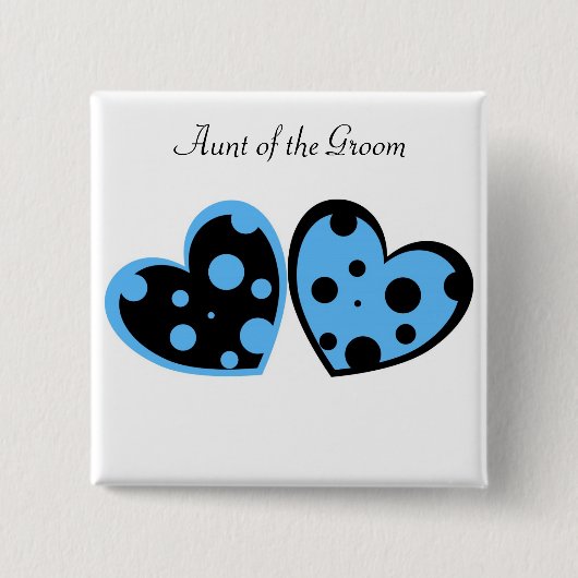 Bleek blauw en zwart hart Button (Voorkant)