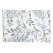Bleek Blauw Floral Standaard Pillowcase Kussensloop (Voorkant)