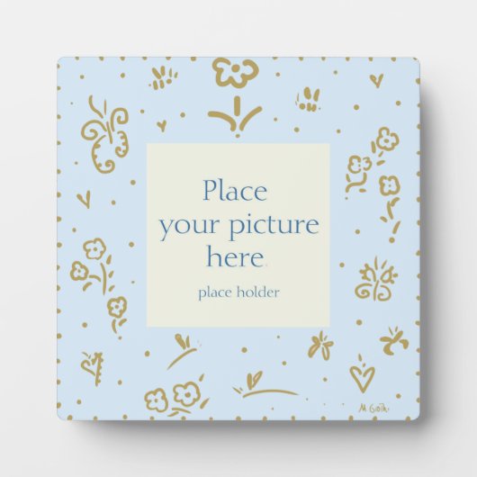 Bleek blauw fotoplaquette fotoplaat (Voorkant)