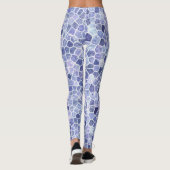 Bleek blauw gebloed patchwork Terrazo Pattern Leggings (Achterkant)