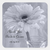 Bleek blauw gekleurd daghuwelijk vierkante sticker (Voorkant)