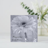 Bleek blauw gekleurd Daisy Wedding Kaart (Staand voorkant)