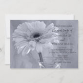 Bleek blauw gekleurd Gerber Daisy Flower Wedding Kaart (Voorkant)