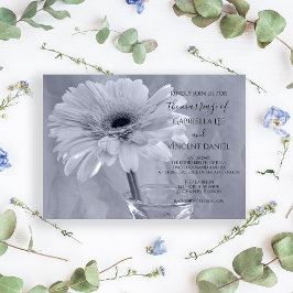 Bleek blauw gekleurd Gerber Daisy Flower Wedding Kaart