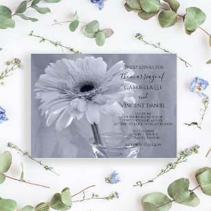 Bleek blauw gekleurd Gerber Daisy Flower Wedding Kaart
