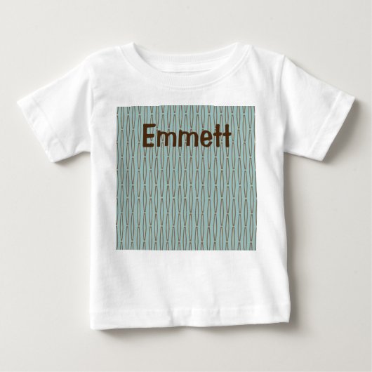 Bleek Blauw Geometrisch Herhaal Baby T-shirt (Voorkant)