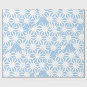 Bleek blauw geometrisch patroon cadeaupapier (Vlak)