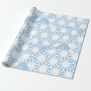 Bleek blauw geometrisch patroon cadeaupapier
