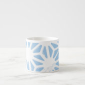 Bleek blauw geometrisch patroon espresso kop (Voorkant)