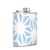 Bleek blauw geometrisch patroon heupfles (Rechts)