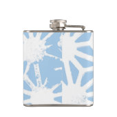 Bleek blauw geometrisch patroon heupfles (Achterkant)
