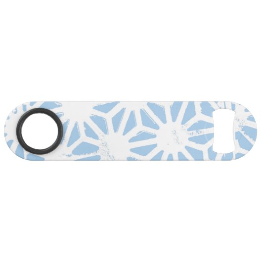 Bleek blauw geometrisch patroon speed flessenopener (Voorkant (Horizontaal))