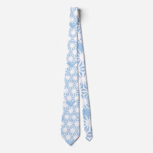 Bleek blauw geometrisch patroon stropdas (Voorkant)