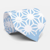Bleek blauw geometrisch patroon stropdas (Opgerold)