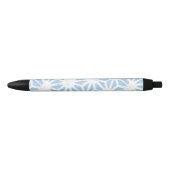 Bleek blauw geometrisch patroon zwarte inkt pen (Voorkant)