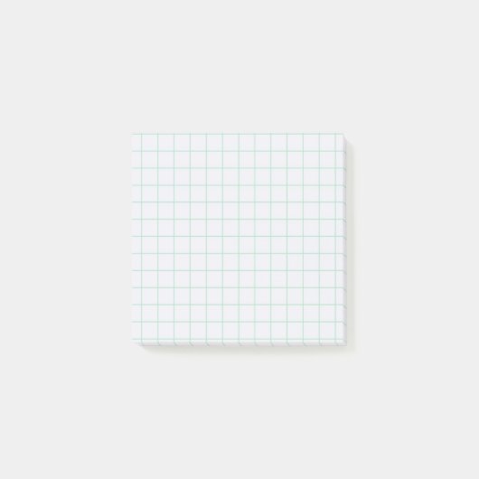 Bleek blauw geruit patroonzacht rasterontwerp post-it® notes (Voorkant)