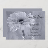 Bleek blauw getinte Daisy Wedding sparen de Datum Save The Date (Voorkant / Achterkant)