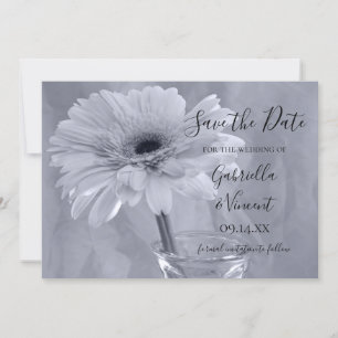 Bleek blauw getinte Daisy Wedding sparen de Datum Save The Date